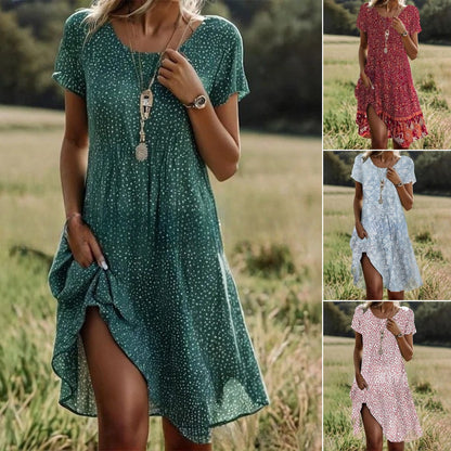 🌈✨【S-3XL】2025, nova modna ležerna haljina s okruglim izrezom za proljeće 2025. 