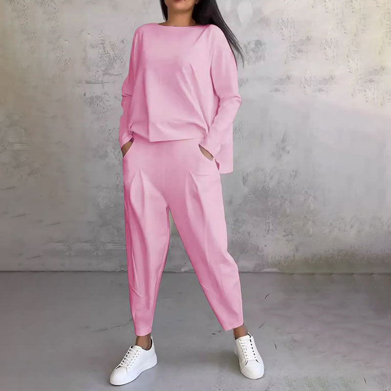 💥50% popusta na ograničeno vrijeme💖 Komplet dugih rukava, bluza s okruglim izrezom i duge hlače 