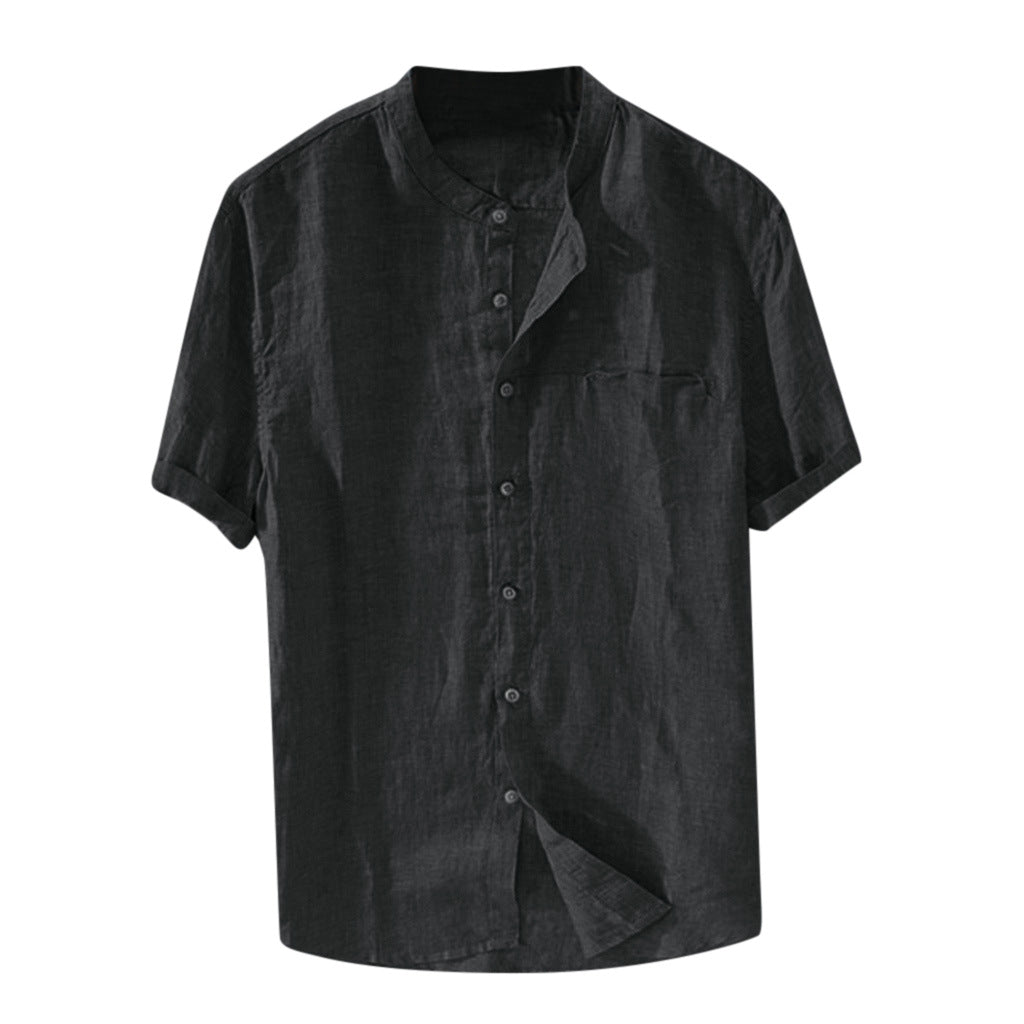 Gran oferta en verano🔥[S-5XL] Camisas informales de algodón y lino de manga corta para hombre
