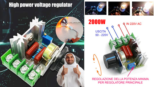 【🎁Compre 1 y llévese 1 gratis】🧰⚡️Regulador de voltaje electrónico de tiristor de alta potencia de 2000 W