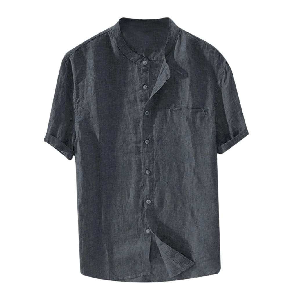 Gran oferta en verano🔥[S-5XL] Camisas informales de algodón y lino de manga corta para hombre