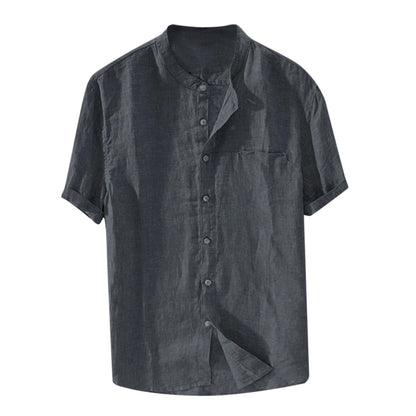 Gran oferta en verano🔥[S-5XL] Camisas informales de algodón y lino de manga corta para hombre