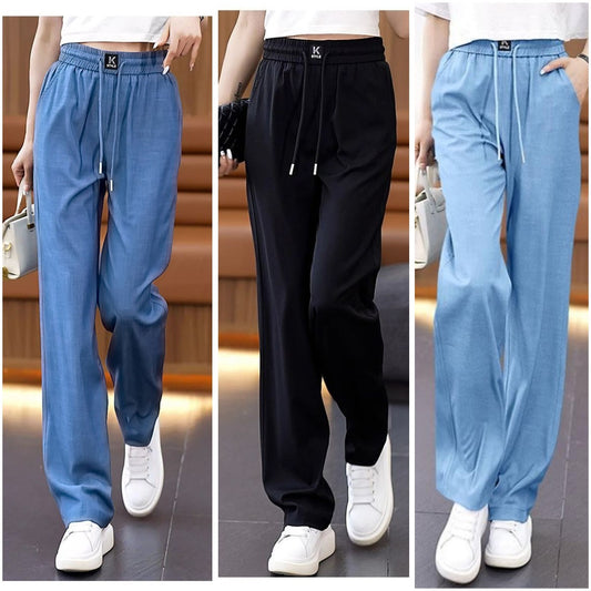 ❤️2025【S-3XL】 Ice Silk široke traperice visokog struka 