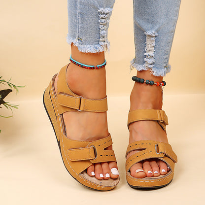 😘【35-43】Modne ljetne sandale na klin s debelim potplatom,✨ udobne i protuklizne, 🌷prozračne i ležerne 