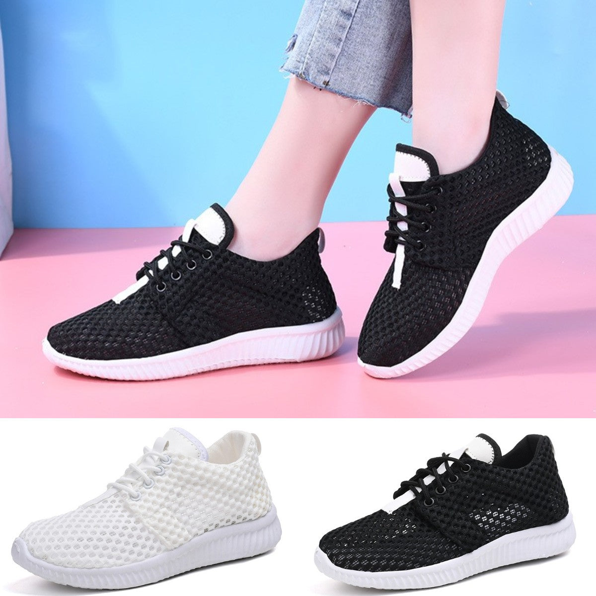 👟【Oferta ograniczona czasowo】【35~41】Nowe letnie buty z siateczki dla kobiet, buty sportowe i codzienne