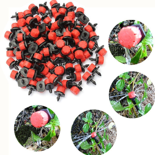 🌱💦【Compre 100 y obtenga 100 gratis】【50 piezas】Aspersor de riego con caudal de agua ajustable de 8 orificios