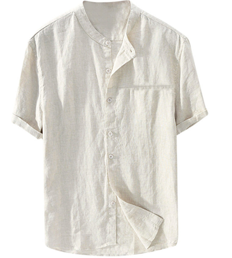 Gran oferta en verano🔥[S-5XL] Camisas informales de algodón y lino de manga corta para hombre