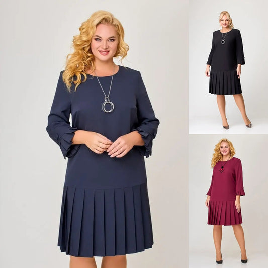 💌 【S-5XL】👗 Zima 2024. Nova visokokvalitetna elegantna jednobojna haljina 
