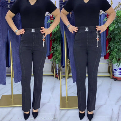 👖【S-4XL】2025 Wiosna i lato Xinjuan damskie jeansy z wysokim stanem i stretchem