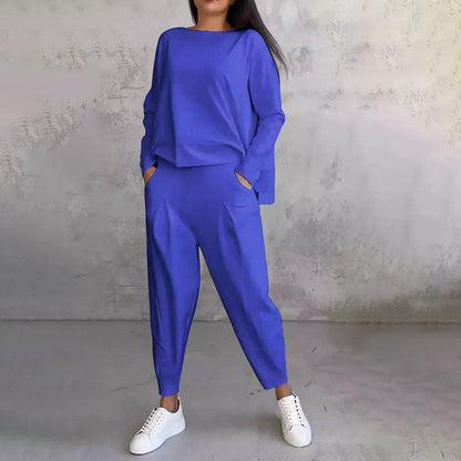 💥50% popusta na ograničeno vrijeme💖 Komplet dugih rukava, bluza s okruglim izrezom i duge hlače 