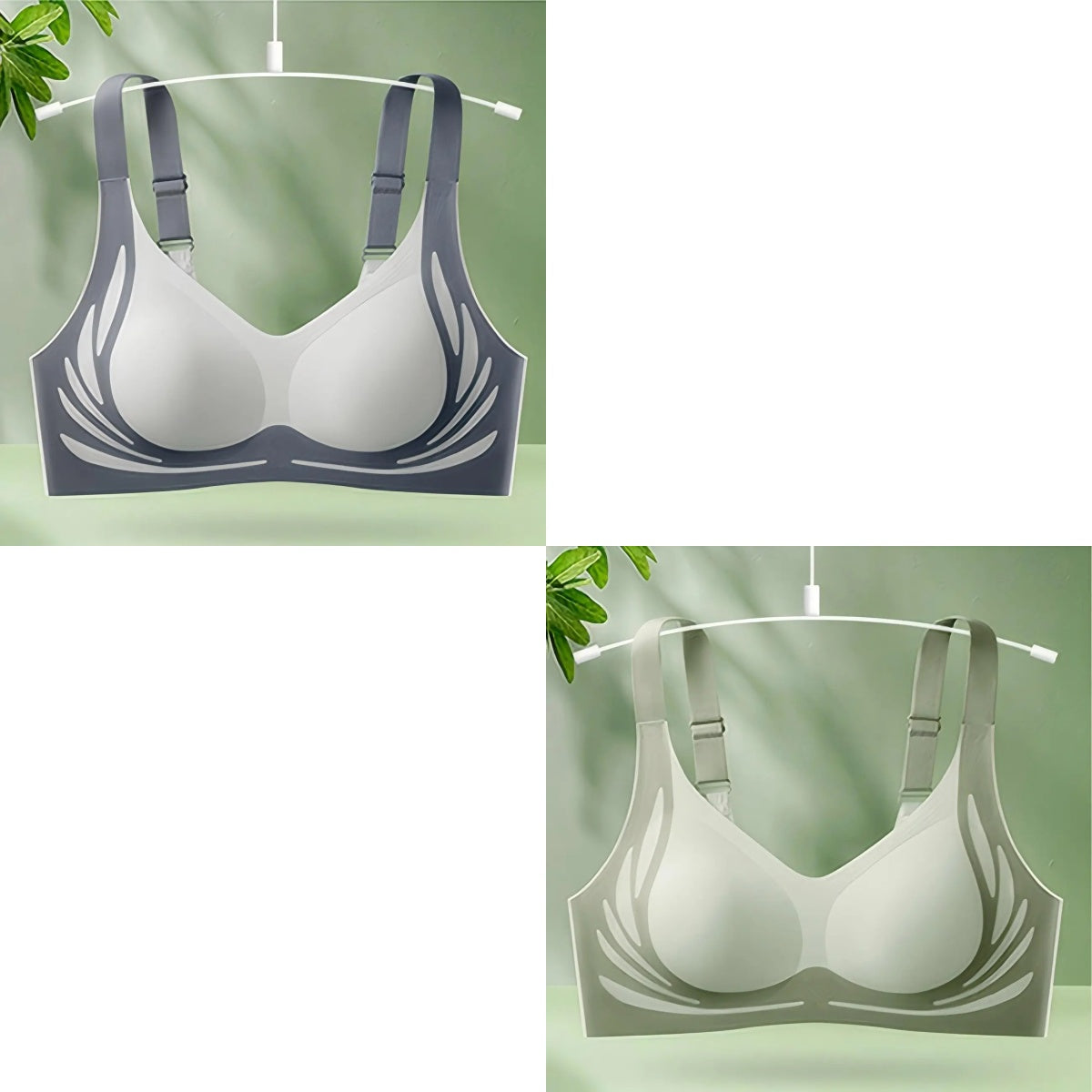 😍【Paquete de 4】Sujetador de una pieza sin aros para mujer ❤️【40-85KG】