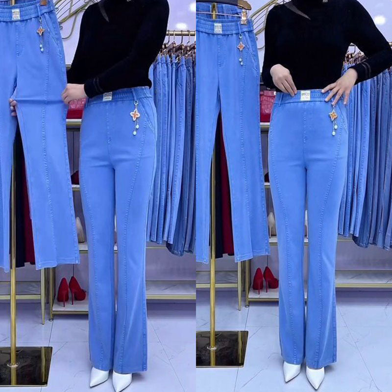 👖【S-4XL】2025 Wiosna i lato Xinjuan damskie jeansy z wysokim stanem i stretchem