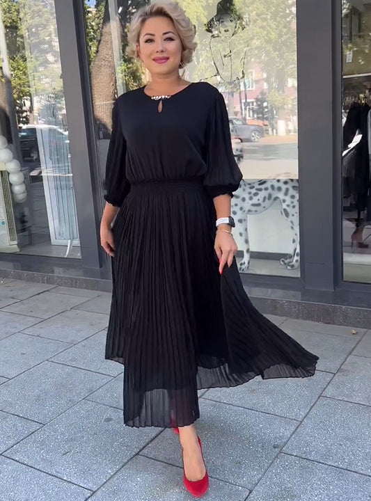 👗【S-3XL】Haljina veće veličine jednobojna