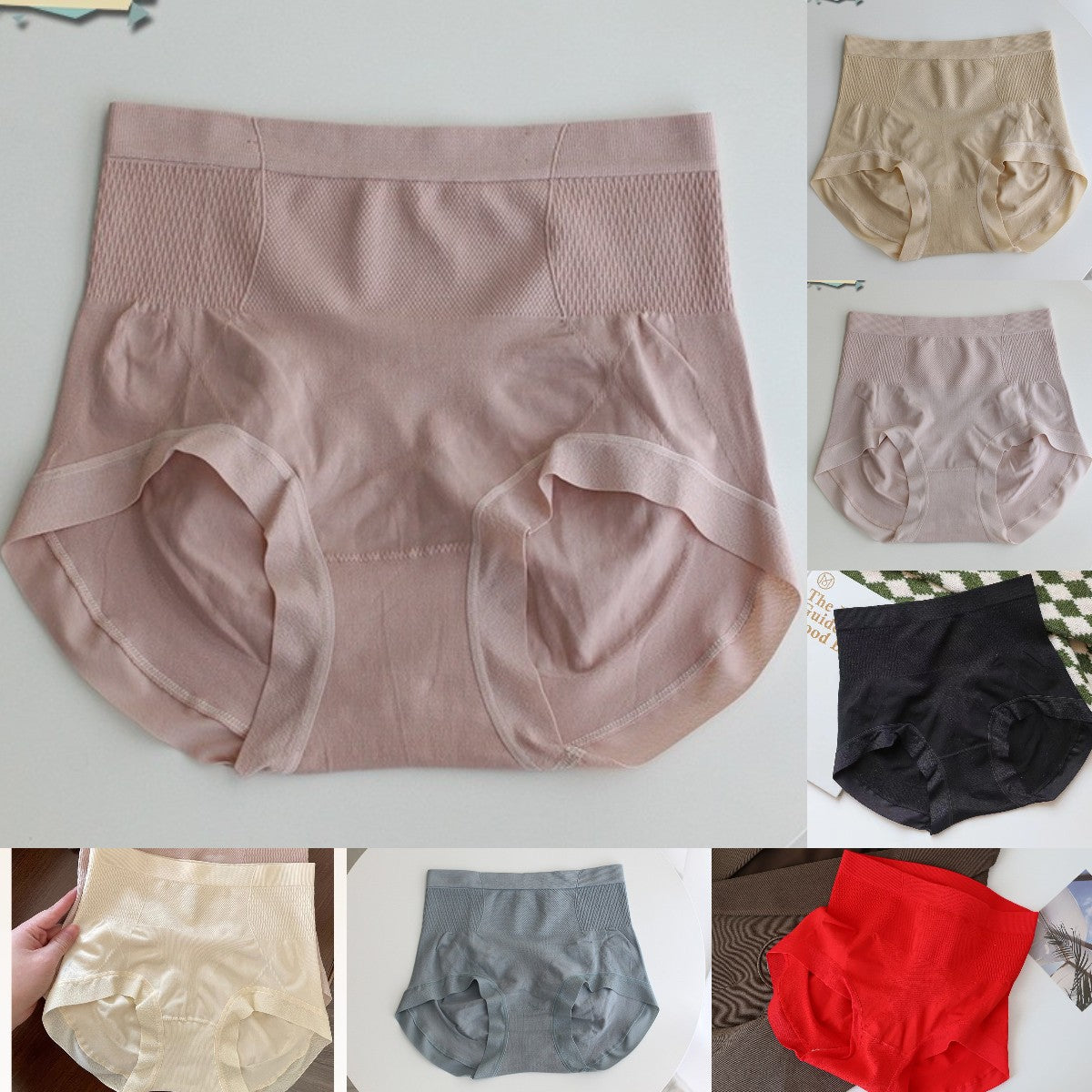 🔥【🔥Gran oferta🔥 7 piezas 】Ropa interior para mujer con control de barriga y cintura alta sin costuras, 100 kg