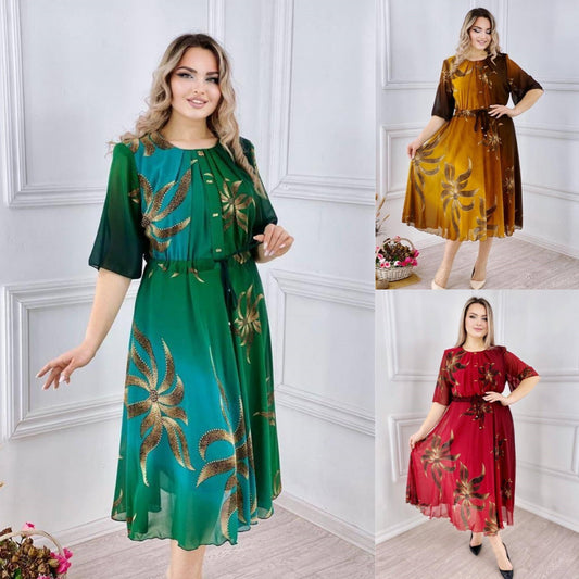 👗【S-5XL】 2025 Elegancka sukienka z nadrukiem