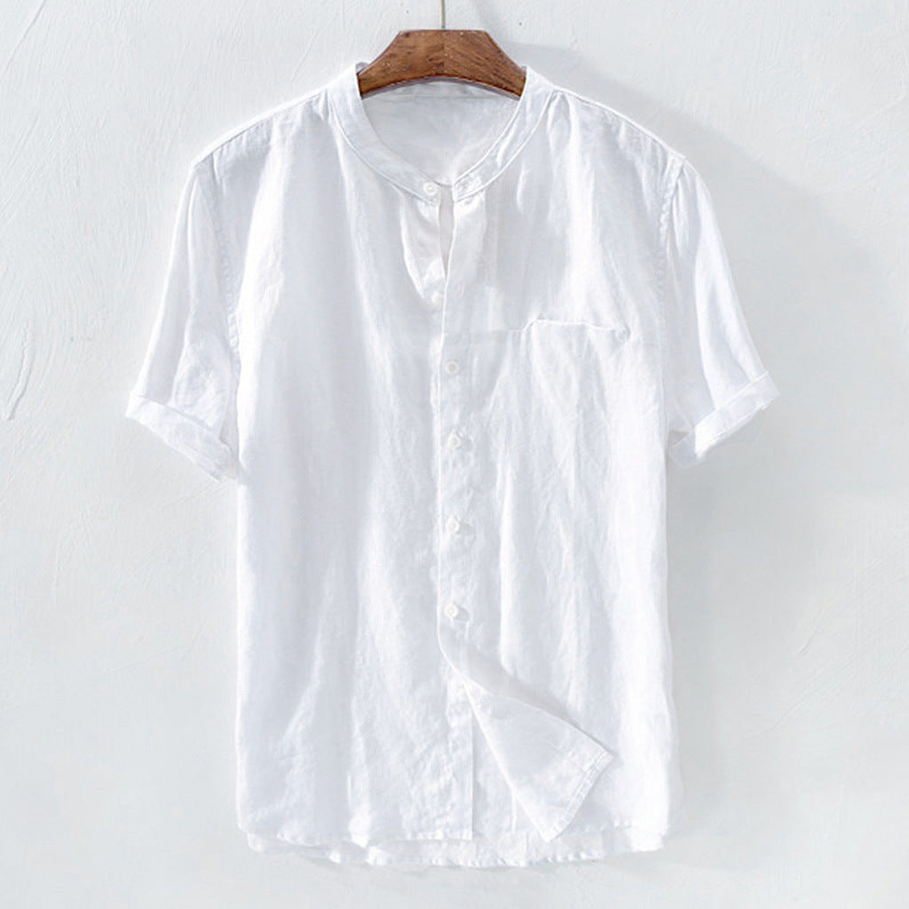 Gran oferta en verano🔥[S-5XL] Camisas informales de algodón y lino de manga corta para hombre