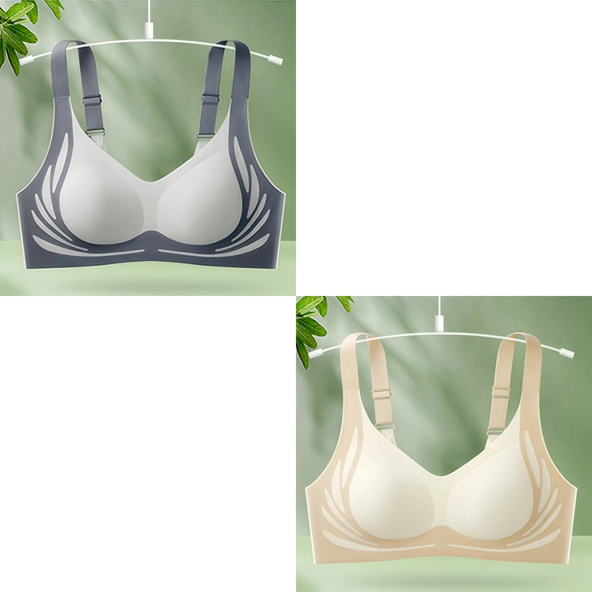 😍【Paquete de 4】Sujetador de una pieza sin aros para mujer ❤️【40-85KG】