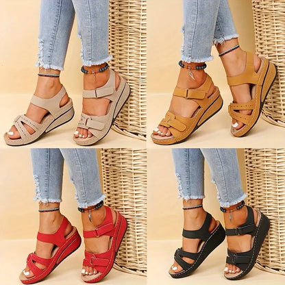 😘【35-43】Modne ljetne sandale na klin s debelim potplatom,✨ udobne i protuklizne, 🌷prozračne i ležerne 